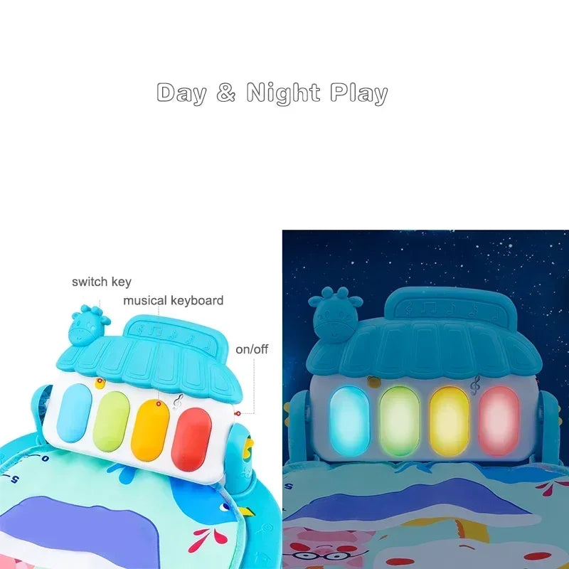 Baby Activity Gym Rack Newborn Musical Piano Keyboard Crawling Blanket Pedal Play Mat Early Education 0-36 Months Toy Gifts