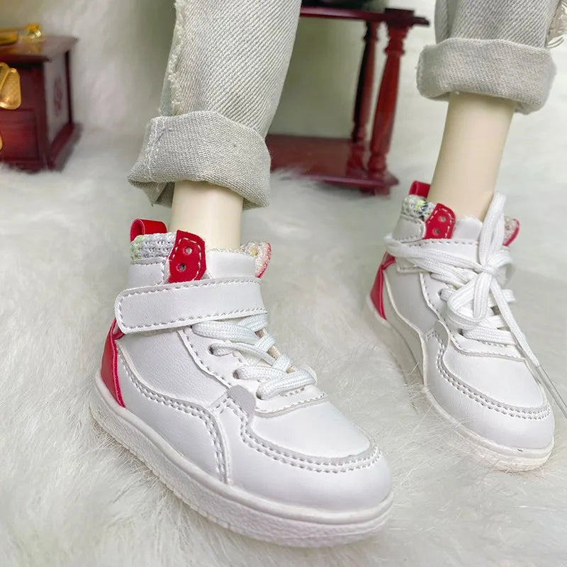 SD/BJD 1/3 1/4 doll shoes casual shoes high top board shoes small white shoes