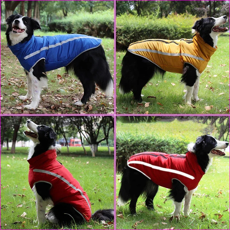 Winter Pet Jacket Warm Fleece Lining Clothes For Large Dogs Big Dog Coat Waterproof French Bulldog Pug Costume Labrador