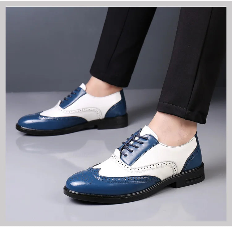 Leather Brogues Men Big Size Fashion Wedding Party Men Dress Shoes Italian Designer Male Drivng Formal Shoes Lace Up Men Oxfords