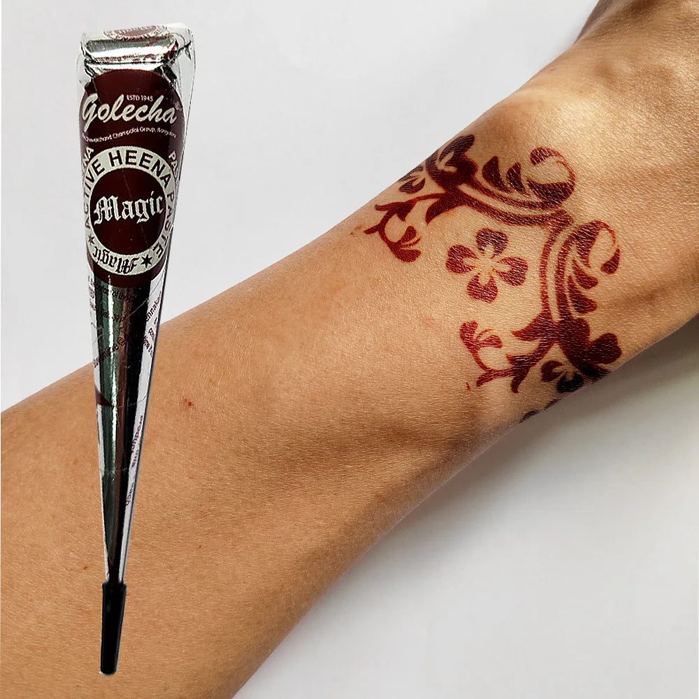 New Henna Tattoo Paste Black brown red white Henna Cones Indian For Temporary DIY Tattoo Sticker Body Paint Cone henne