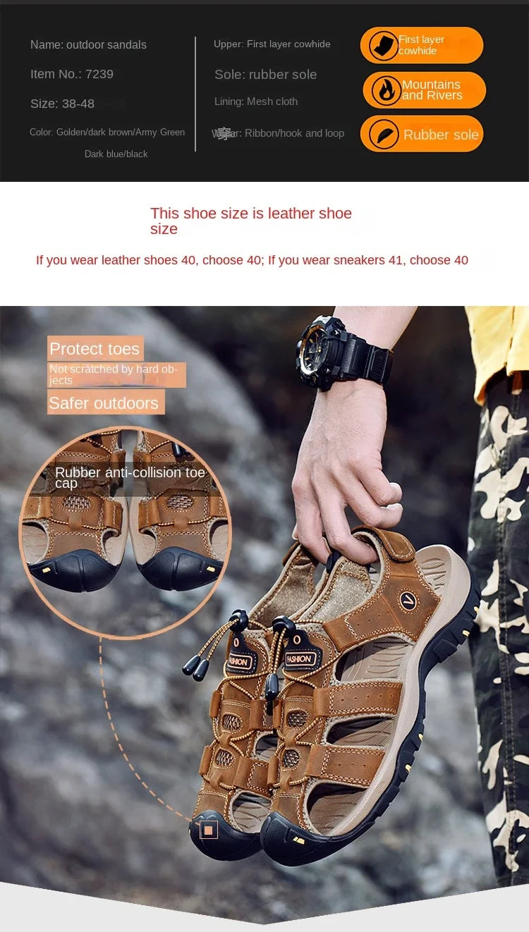 Summer Shoes for Men Breathable Mens Sandals Outdoor Hiking Water Beach Sandals Camping Fishing Climbing Man Sneakers