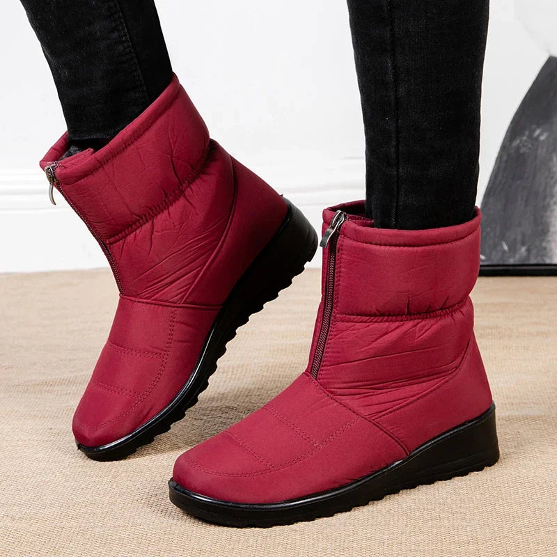 Waterproof Snow Boots for Women Warm Shoes for Women Fur Ankle Boots Non Slip Cotton Padded Shoes Female New Zipper Botas Mujer