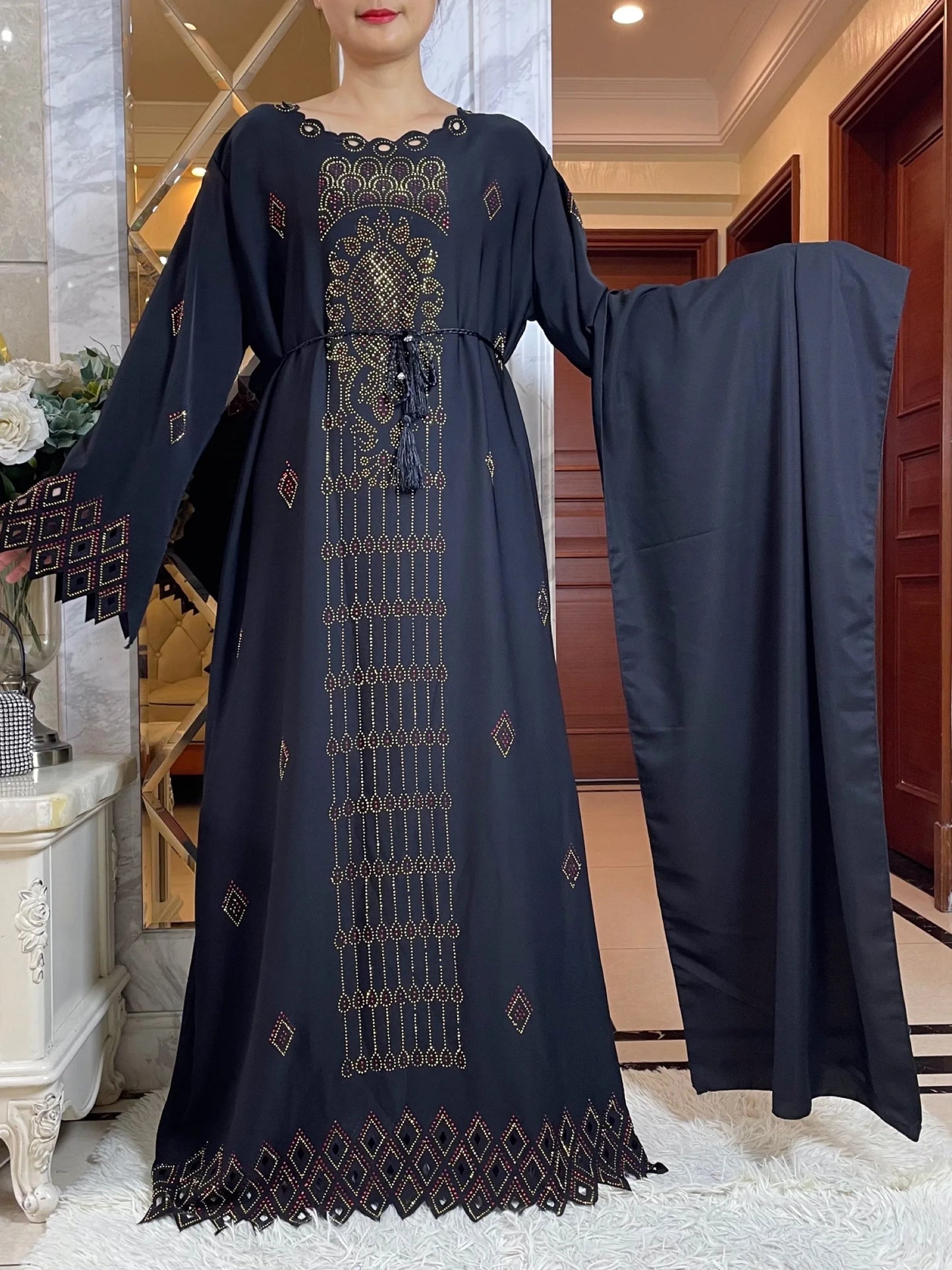 2024 Autumn Women Elegant Dresses Dubai Party Outfits Long Sleeve  Dashiki Muslim Women High-grade Comfort Fabric African Abaya