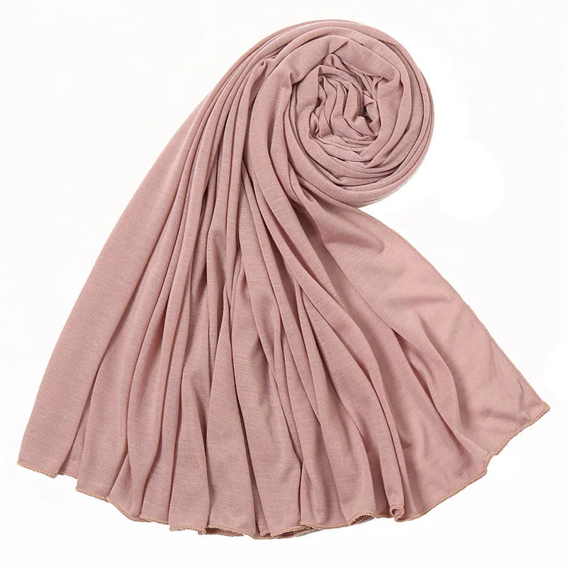 New 43 Colors Modal Cotton Jersey Hijab Scarf For Muslim Women Shawl Plain Hijabs Scarves Headscarf African Lady Turban Ramadan