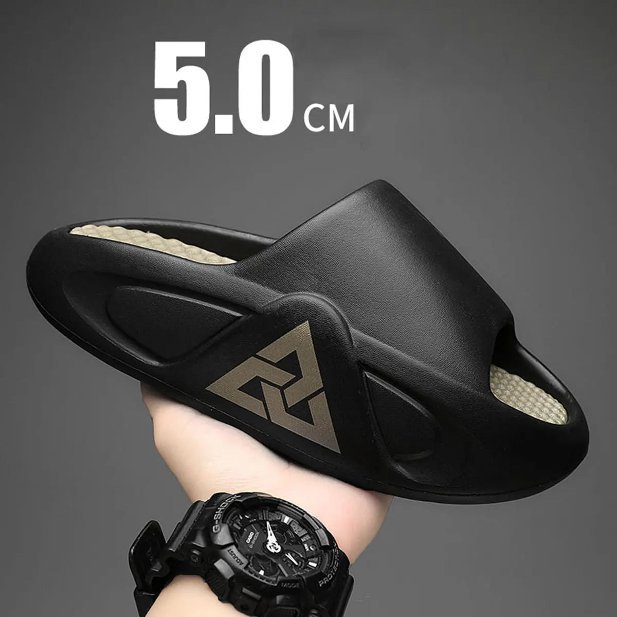 Men's Summer Soft Air Cushioned Casual Slippers EVA Extra Thick Sole Sandals Outdoor Shoes Fashionable Outgoing Sandals Hombre