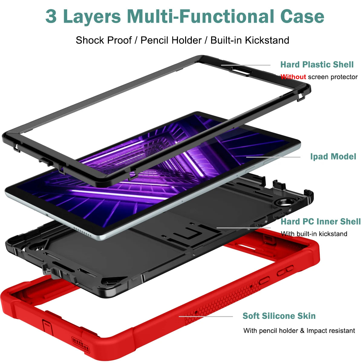 Armor Case For Lenovo Tab M10 Plus 3rd Gen 2022 10.6 TB125FU 128FU Gen3 TB328FU TB328XU HD X606F X306F Shockproof Stand Cover