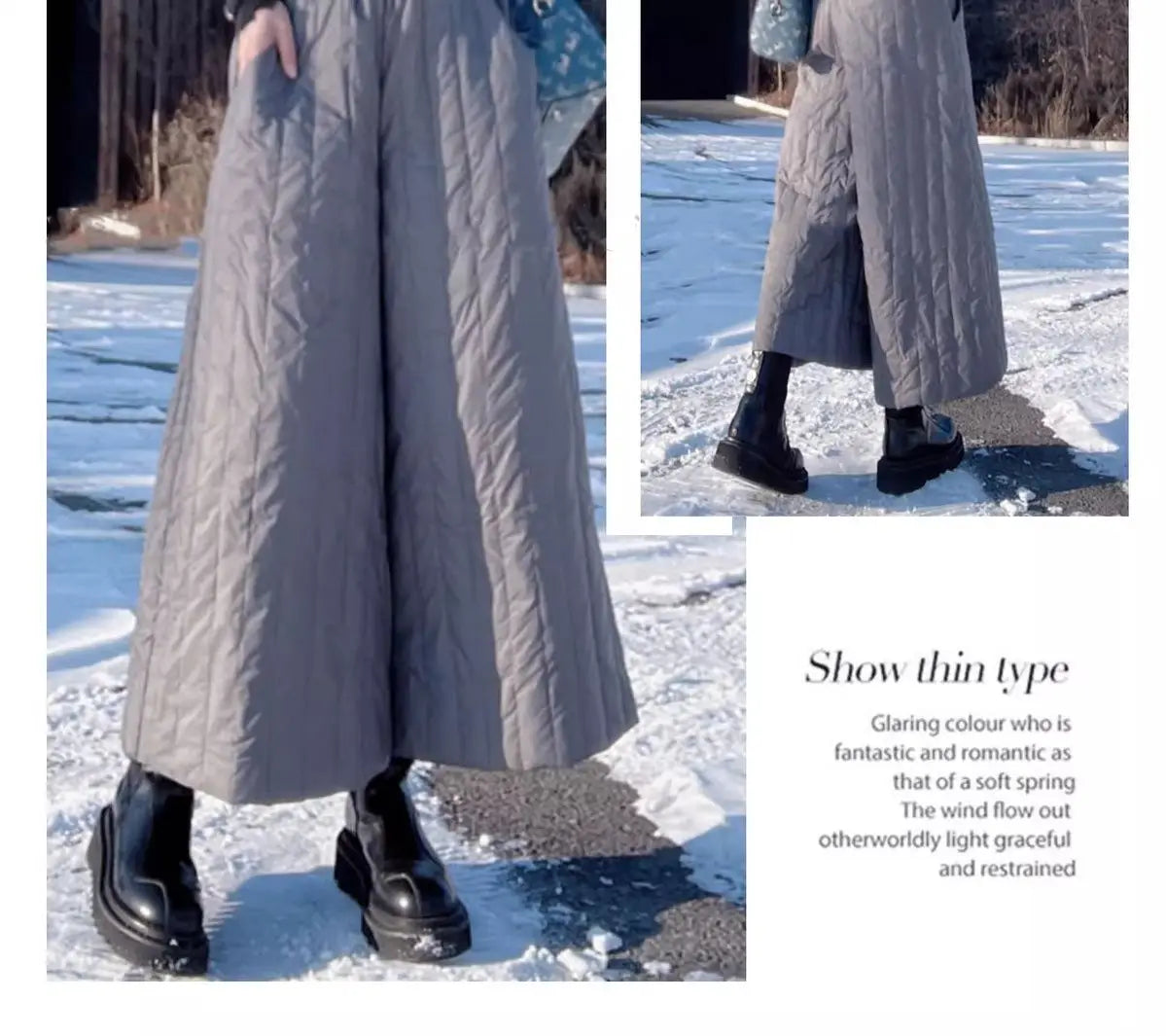 Autumn Winter Thick Long Skirt White Wide Leg Cotton Loose Pleated Maxi Skirts for Women Jupe Vintage A Line High Faldas Mujer