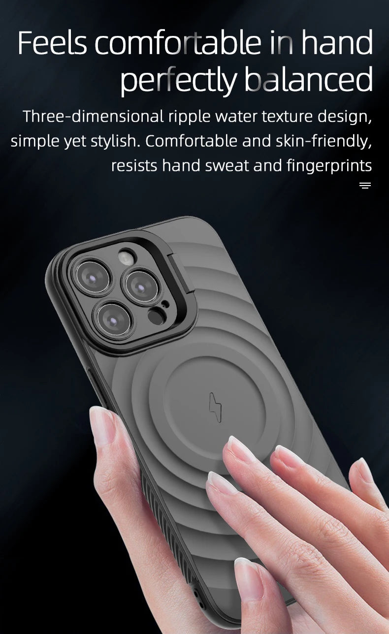 Fundas for IPhone 16 iphone 15 14 Pro MAX Shockproof Cover for iphone 13 pro max Waving Megnetic TPU Four Corner Phone Protector