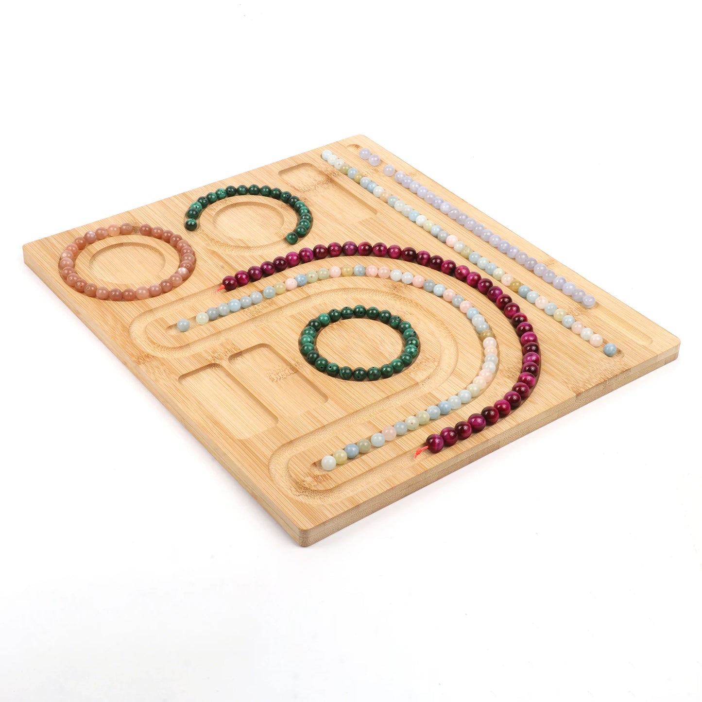 1PCS AAA Bamboo Bead Board Wood Jewelry Making Measuring Tool for DIY Bracelet Necklace Accessories Finding Organizer Tray Craft