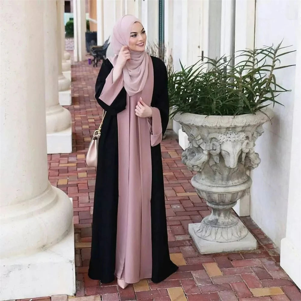 Ramadan Eid Muslim Abaya Dubai Luxury Splicing Fake Two Pieces Abayas For Women Kaftan Modest Dress Islam Caftan Marocain Femme