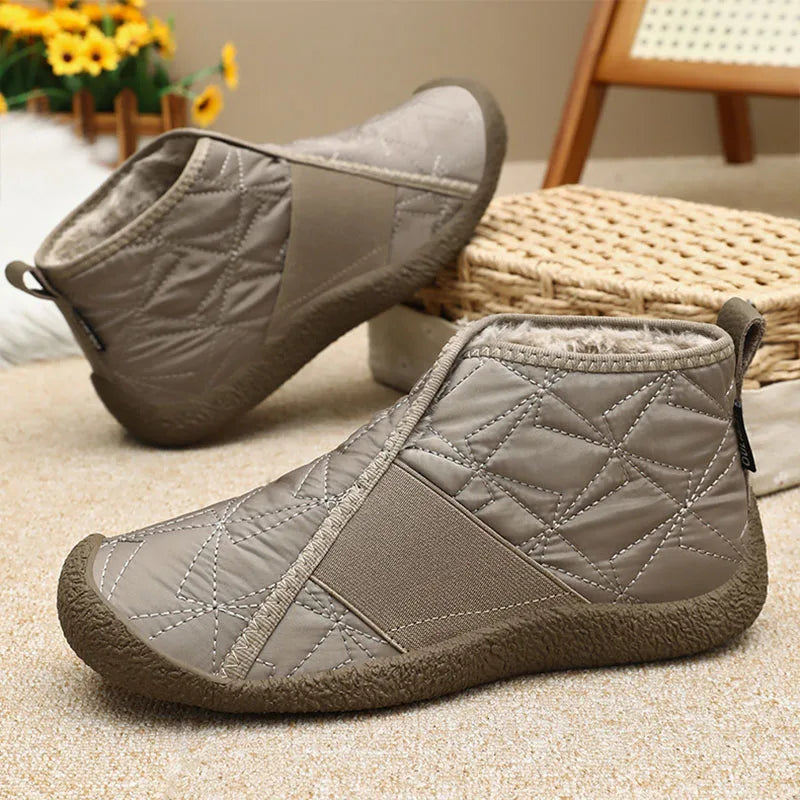 Winter Warm Plush Ankle Boots for Women 2024 New Waterproof Non-Slip Snow Boots Woman Slip-On Flat Heel Warm Cotton Padded Shoes