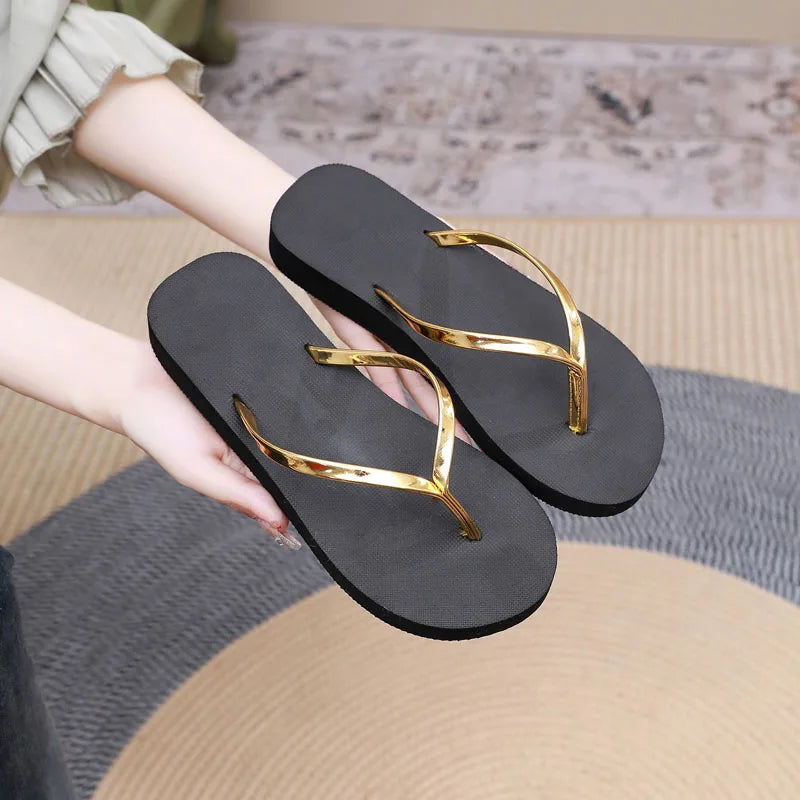 Flip Flops Women Summer Outside Flat Bottomed Beach Shoes Sandals Shoes for Women Slippers Slide Indoor House Chaussure Femme