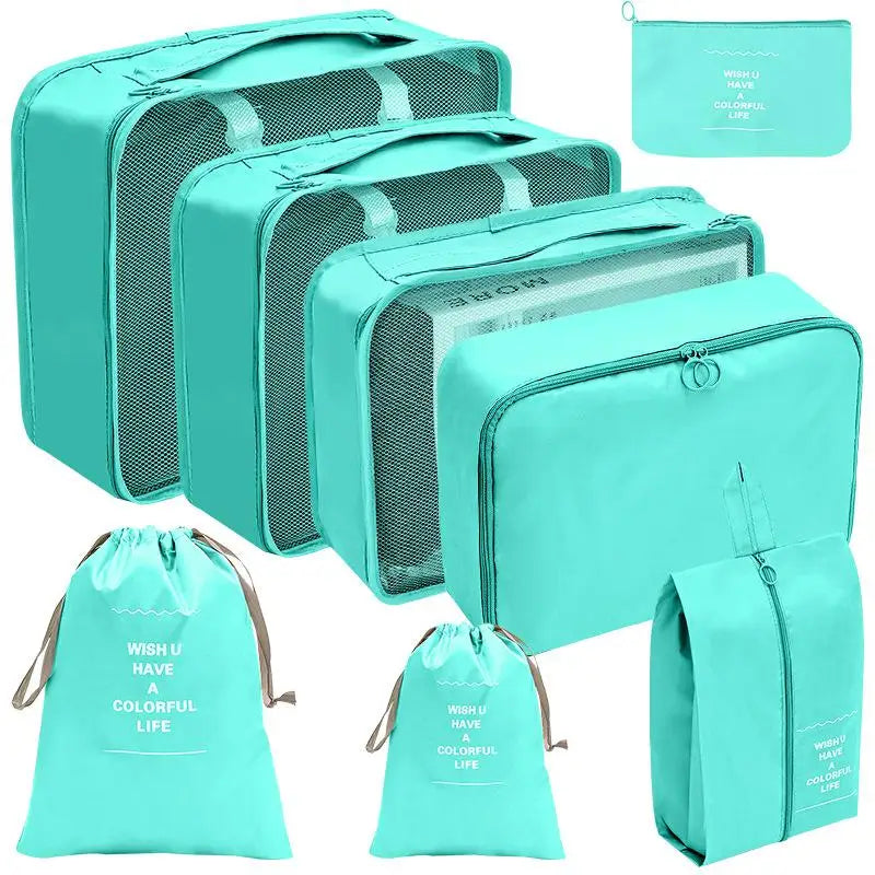 7/8/9/10 Pcs Set Travel Organizer Storage Bags Suitcase Packing Cubes Set Cases Portable Luggage Clothes Shoe Tidy Pouch Folding