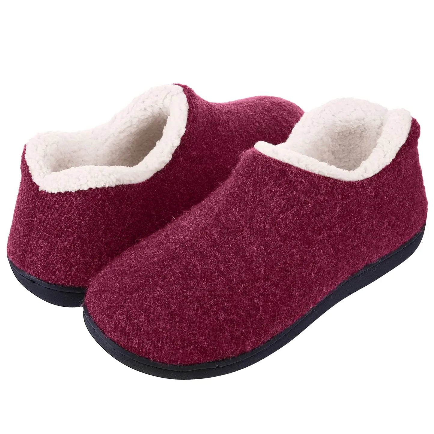 Bebealy New Women Fuzzy Women Shoes Indoor Warm Fluffy Cotton Women Shoes Winter Antiskid Outdoor Shoes With Rubber Sole Shoes