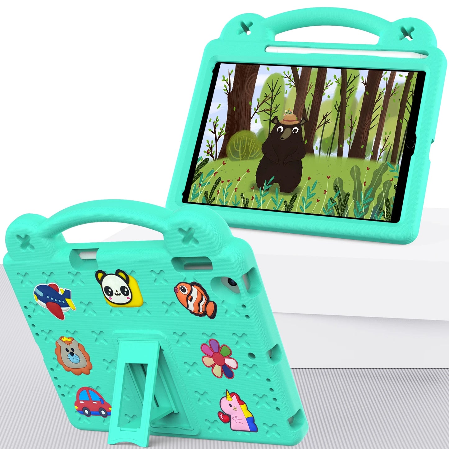 EVA Bear Stand Case For iPad 10th Air 4 5 10.9 Pro 11 10.5 9.7 2017 2018 Air 3 2 1 10.2 7-8-9th Kids Cover For Mini 1 2 3 4 5 6