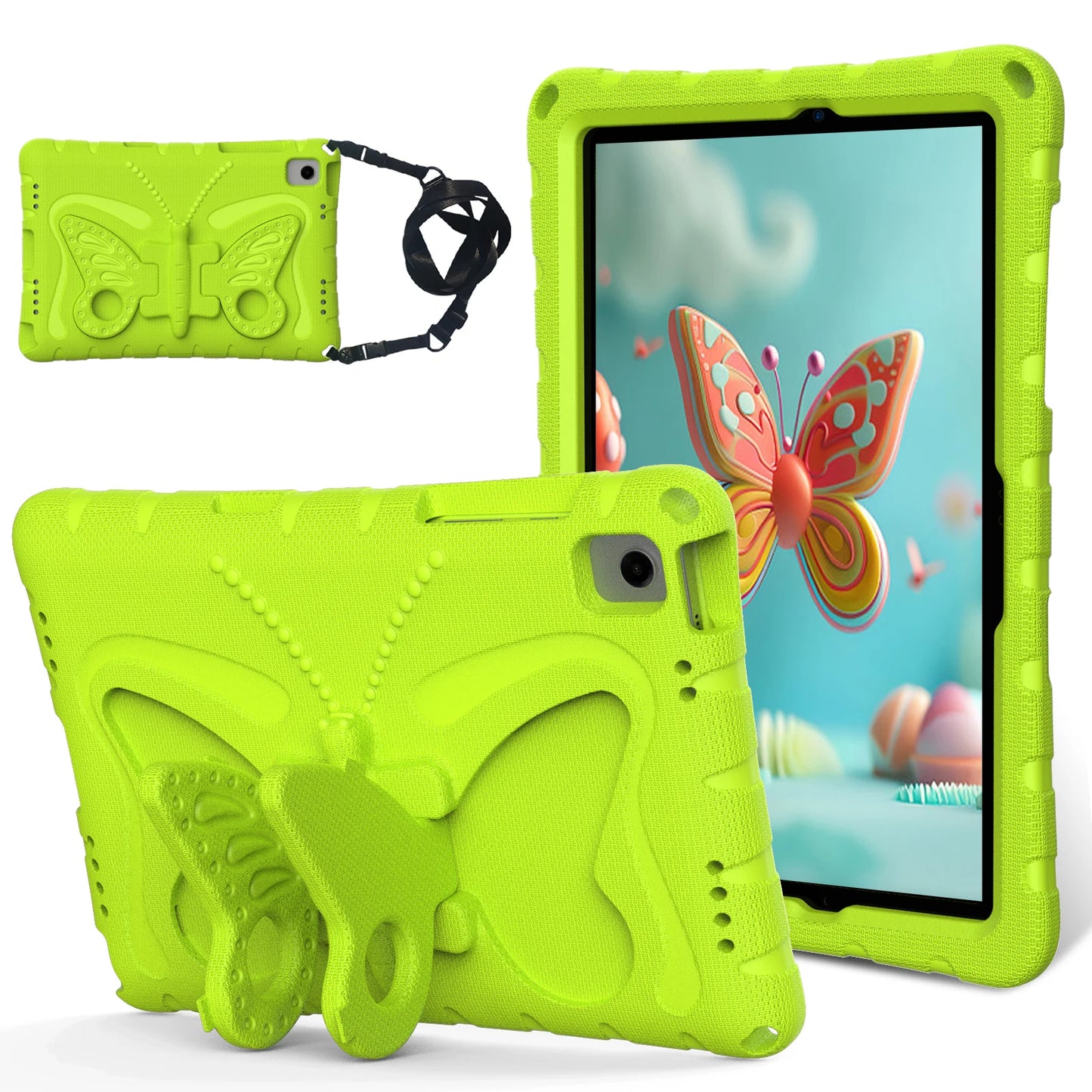 EVA Butterfly Kids Case For Galaxy Tab A9 8.7" Plus 11" A7 Lite SM-X110 X115 X210 X216 T220 T225 Stand Cover For A 8.0 T290 T295