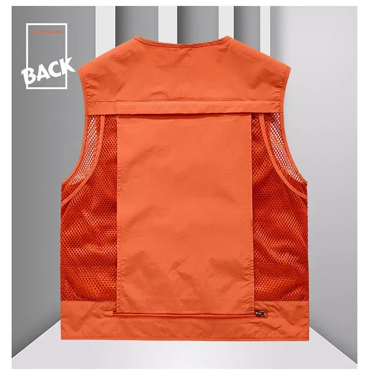 14 Pockets Summer New Men US Tactical Hiking Fishing Vest Mens Photographer Waistcoat Mesh Cargo Sleeveless Jacket Tool Vest