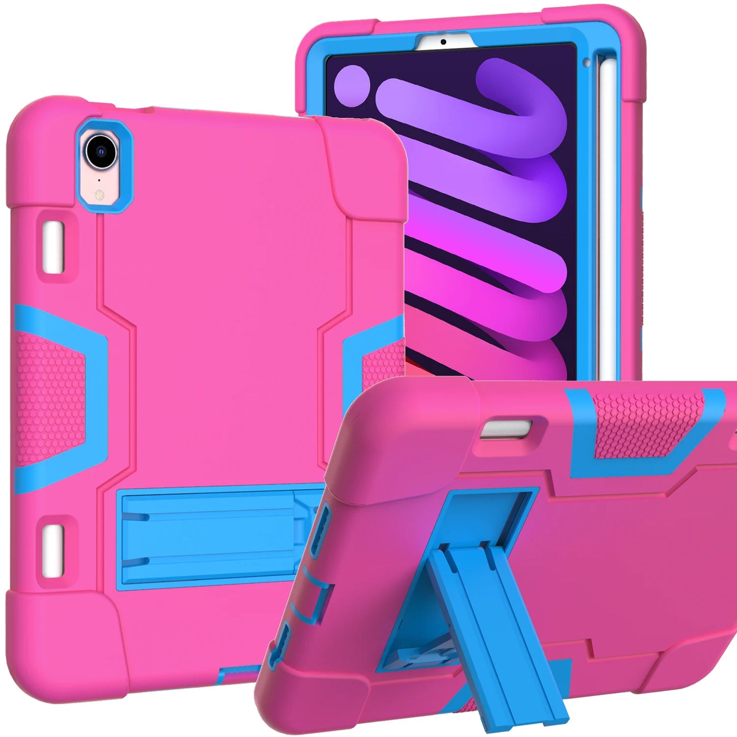 Armor Stand Case Universal For iPad Mini 7 (A17 Pro) 6 2024 2021 8.3inch A2995 A2996 A2567 A2568 A2569 3-Layers Shockproof Cover