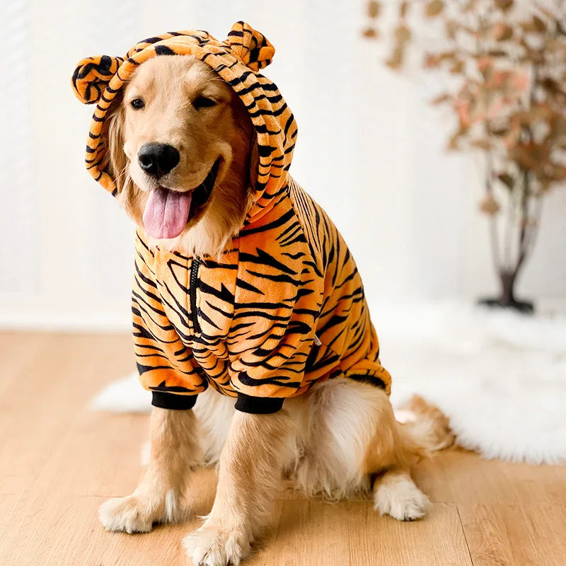 Pet Clothes for Medium Large Dogs Dog Pajama Coat Dog Hoody Winter Warm Fleece Golden Retriever Labrador Dogs Clothes Costume