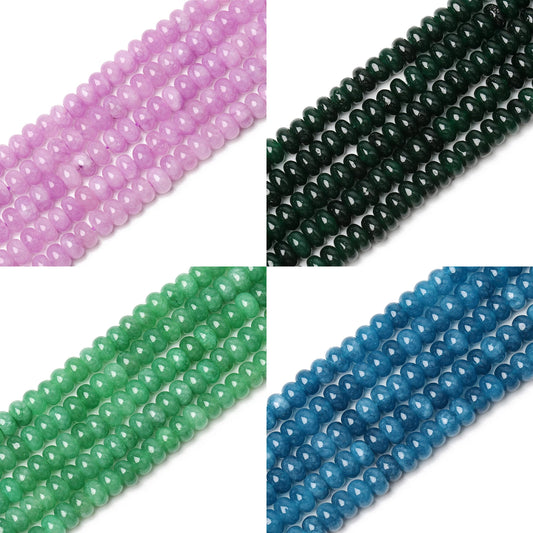 6x4mm Rondelle Bead Natural Stone Purple Angelite Opal Agate Quartz Abacus Loose Beads for Jewelry Making DIY Bracelet Accessory