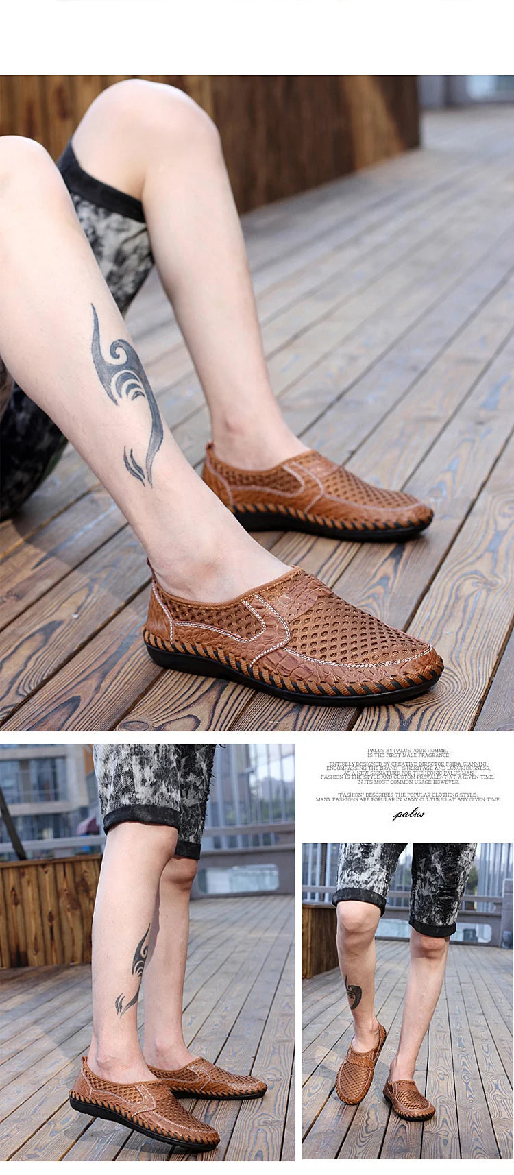 Wholesale Cheap Loafer Men Shoes Mesh Casual Men Shoes Breathable Men Leather Loafer Shoes