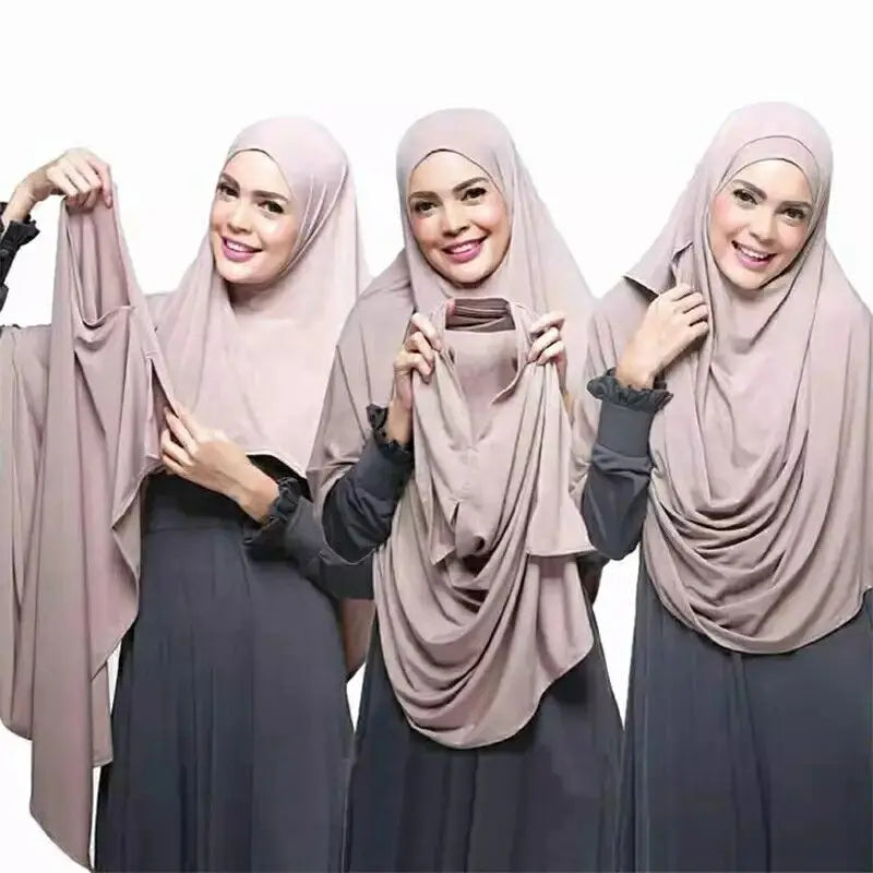 Hot Double Loop Jersey Hijabs Instant Hijab Scarf Women Muslim Headscarf Cotton Shawls Islamic Bandana Turbans for Women Turban