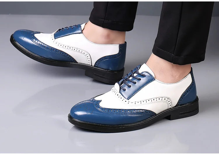 Leather Brogues Men Big Size Fashion Wedding Party Men Dress Shoes Italian Designer Male Drivng Formal Shoes Lace Up Men Oxfords