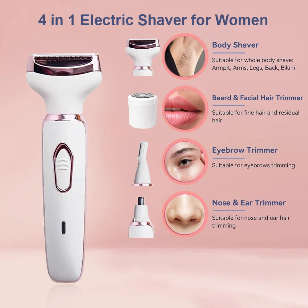 Electric Razor for Women Body Leg Bikini Hair Trimmer Painless Face Mustache Shaver Underarm Hair Removal Portable Epilator Tool