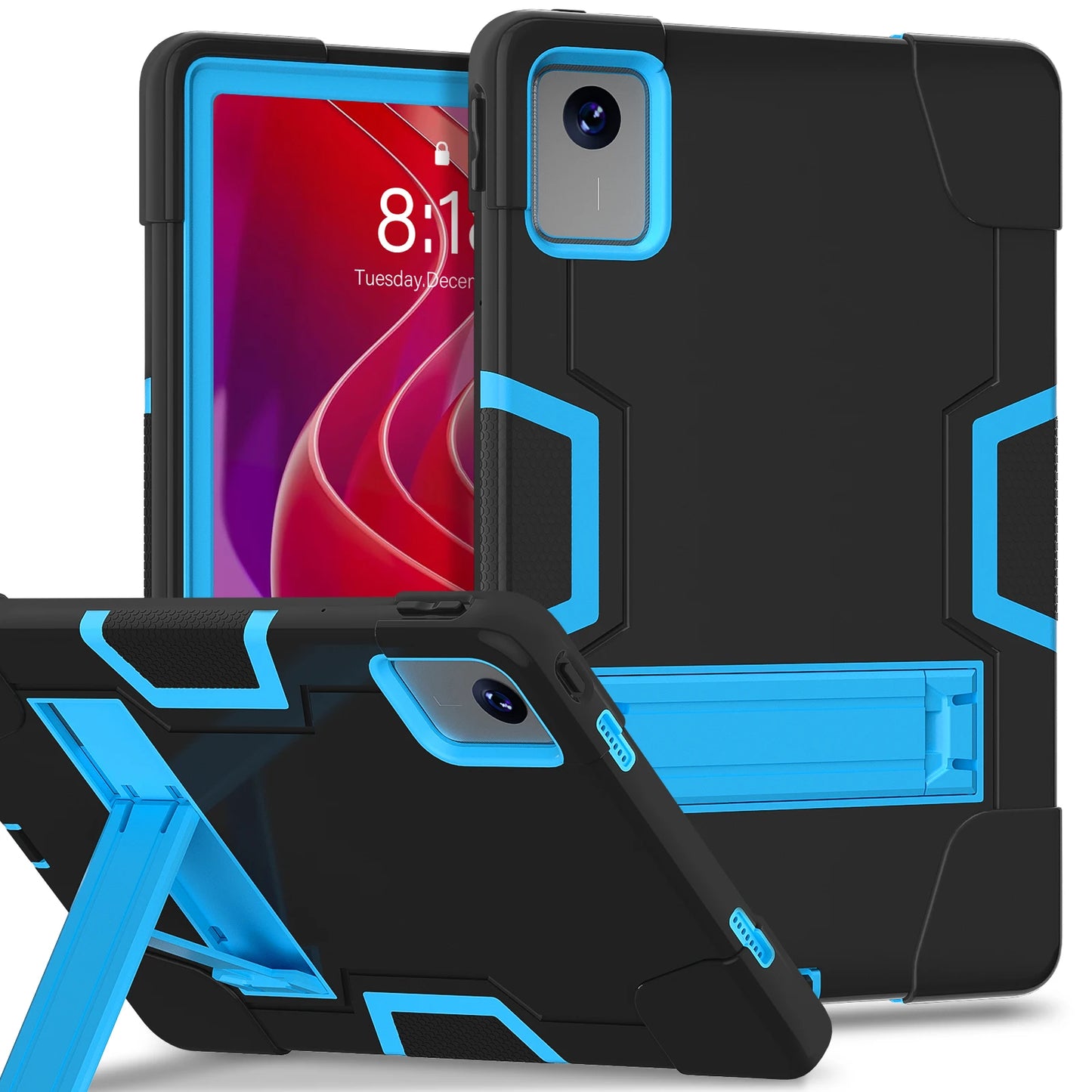 Armor Stand Case For Lenovo Xiaoxin Pad 2024 Tab M11 TB-330FU TB-331FC 11 inch 3-Layers Full Body Protection Cover Shockproof