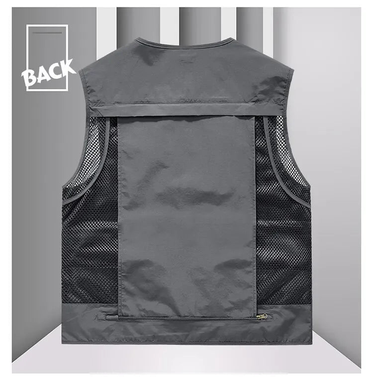 14 Pockets Summer New Men US Tactical Hiking Fishing Vest Mens Photographer Waistcoat Mesh Cargo Sleeveless Jacket Tool Vest