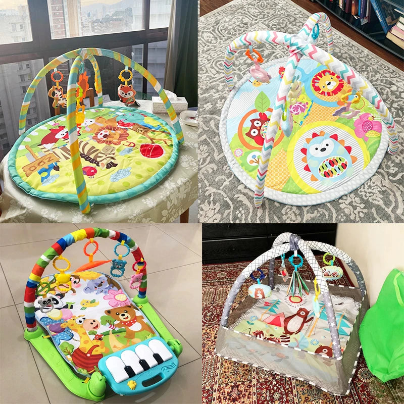 Educational Fitness Frame For Children Play Mat Rack Crawling Blanket Infant Play Rug Gift Kids Activity Mat Gym Baby Toys