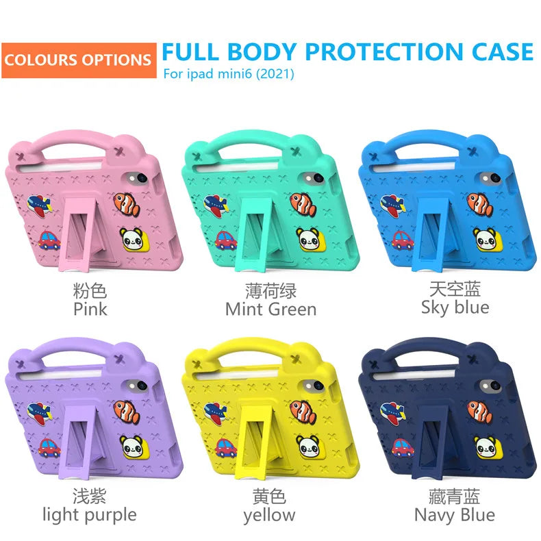 EVA Bear Stand Case For iPad 10th Air 4 5 10.9 Pro 11 10.5 9.7 2017 2018 Air 3 2 1 10.2 7-8-9th Kids Cover For Mini 1 2 3 4 5 6