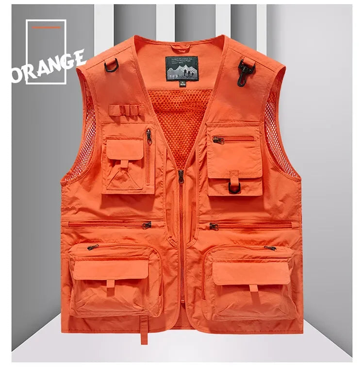 14 Pockets Summer New Men US Tactical Hiking Fishing Vest Mens Photographer Waistcoat Mesh Cargo Sleeveless Jacket Tool Vest