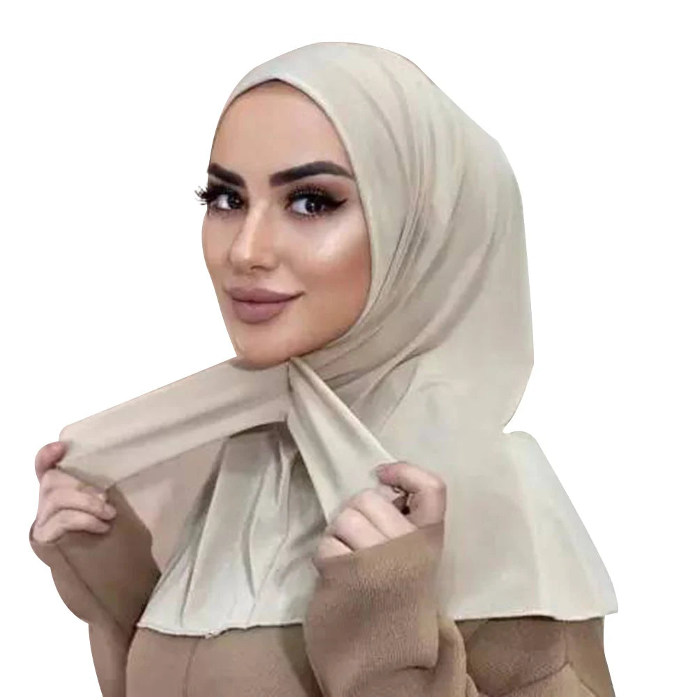 New Modal Muslim Hijab Cap Strap Button Instant Undercap Head Wrap For Women Inner Solid Color Adjustable Elastic Islam Turban