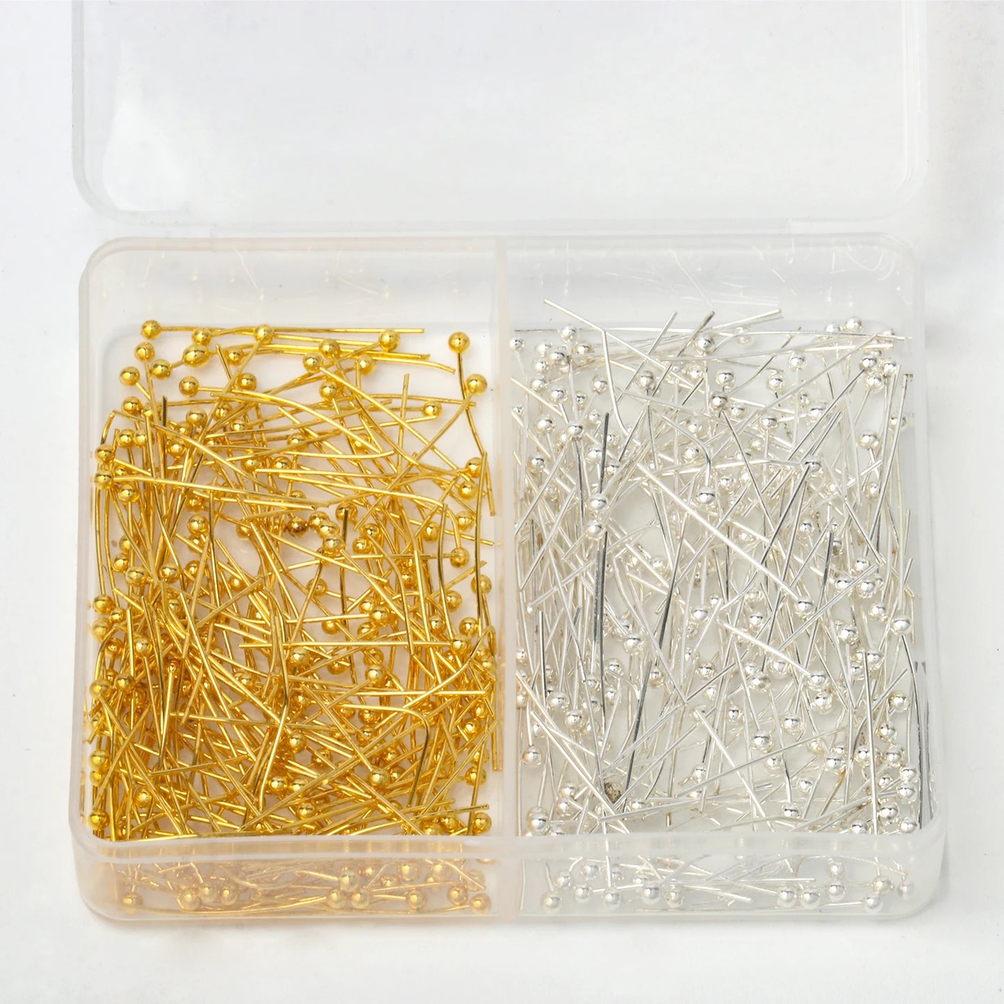 400pcs 20mm Boxed Gold Silver Color Ball Pins Head Pins For Jewelry Making Findings Earrings DIY Accessories Ball Pins Needles