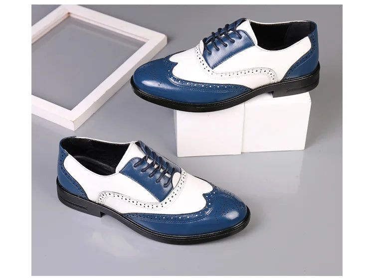 Leather Brogues Men Big Size Fashion Wedding Party Men Dress Shoes Italian Designer Male Drivng Formal Shoes Lace Up Men Oxfords