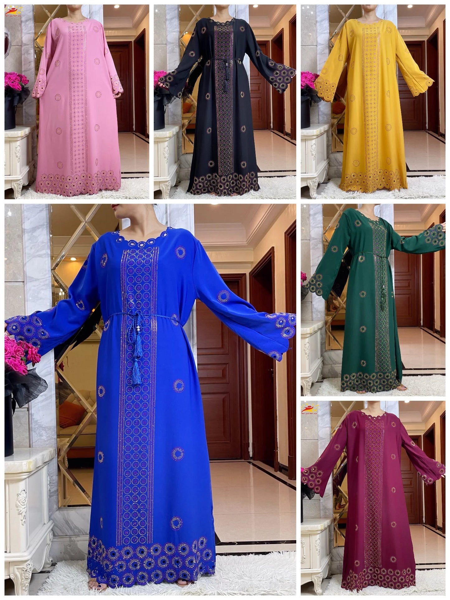 2024 Autumn Women Elegant Dresses Dubai Party Outfits Long Sleeve  Dashiki Muslim Women High-grade Comfort Fabric African Abaya