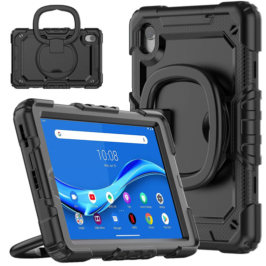 Heavy Duty Case For Lenovo Tab M9 TB-310FU 310XU M8 4th Gen TB-300FU 300XU Rotating Cover for M8 TB-8505F TB-8705F Handle Grip