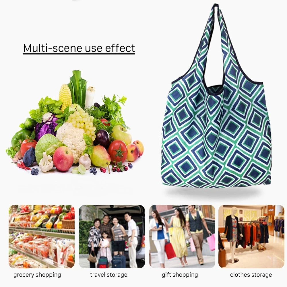 Large Shopping Bag Reusable Eco Bag Grocery Package Beach Toy Storage Bags Shoulder Shopping Pouch Foldable Tote Pouch Package