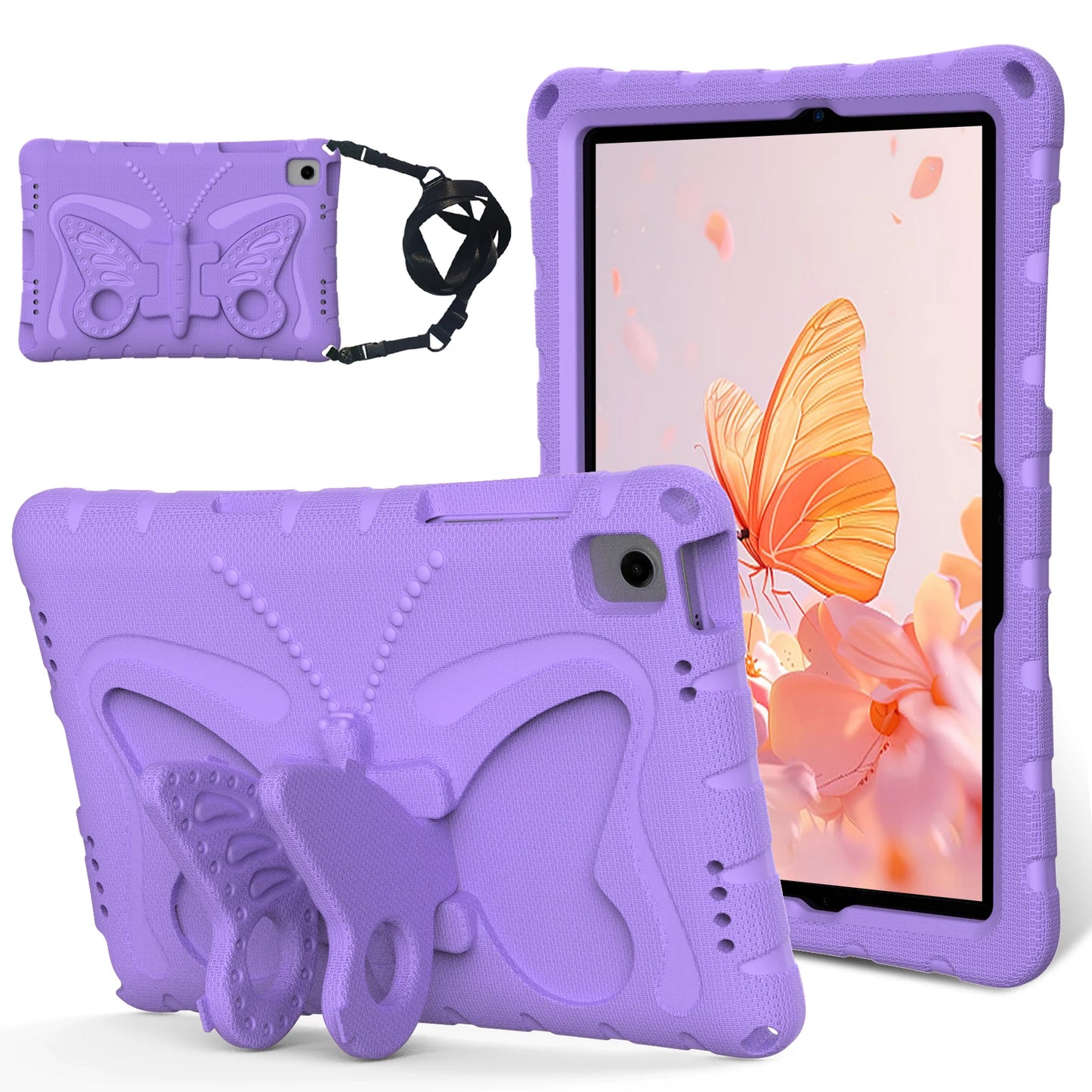 EVA Butterfly Kids Case For Galaxy Tab A9 8.7" Plus 11" A7 Lite SM-X110 X115 X210 X216 T220 T225 Stand Cover For A 8.0 T290 T295