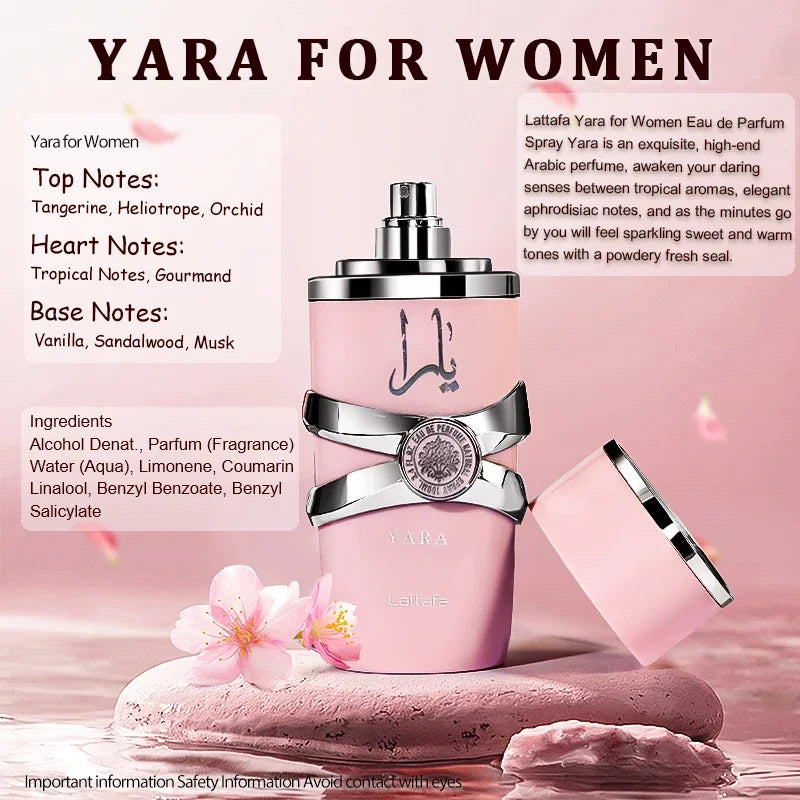 100ml Original Yara Perfume Hombre Arabia High Quality Luxurious Long Lasting Yara Moi Perfumes for Men&Women Christmas Gift