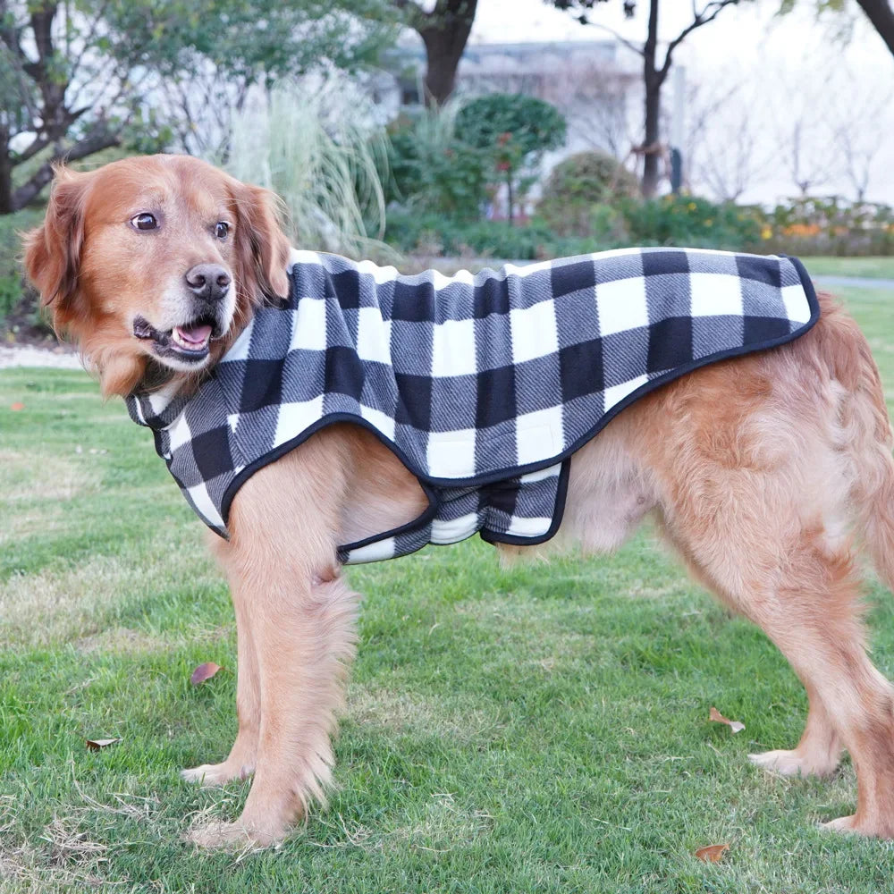 Winter Pet Dog Warm Jacket Cat Fleece Coat Plaid Hoddies Small Medium Large Dog Kitten Sweater French Buldog Big Dog Clothes