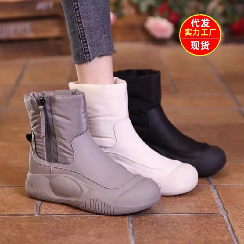 2024 Snow Boots for Women New Cotton Shoes Winter Plush Thick Sole Women's Shoes Platform Anti Slip Warm Ankle Boots Shoes