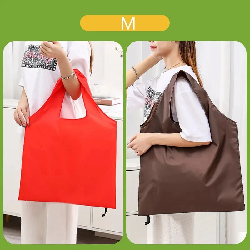 Foldable Shopping Bag Reusable Travel Grocery Bag Eco-Friendly One Shoulder Handbag For Travel Cartoon Cactus Printing Tote Bag