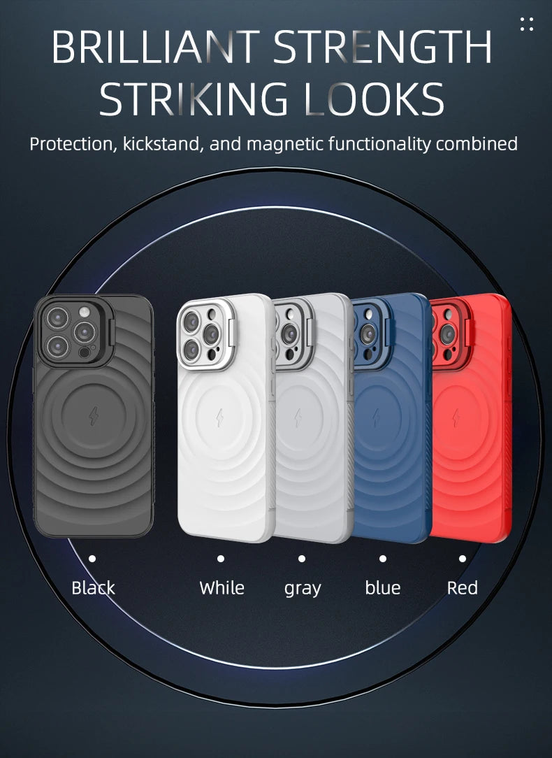 Fundas for IPhone 16 iphone 15 14 Pro MAX Shockproof Cover for iphone 13 pro max Waving Megnetic TPU Four Corner Phone Protector