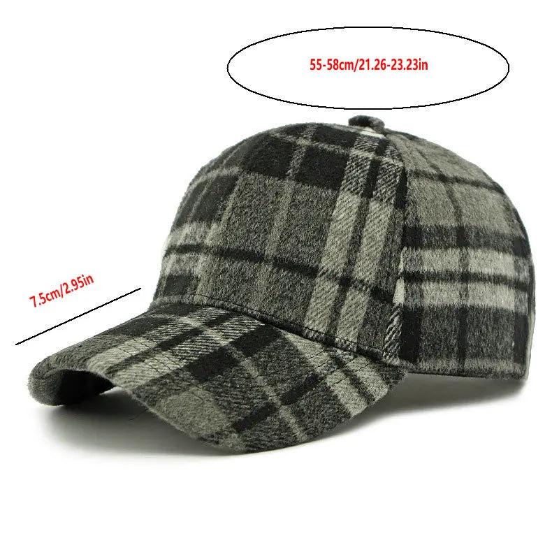 Chic British Plaid Baseball Cap for Women - Adjustable, Sun-Protective & Stylish Dad Hat with Casual Fit