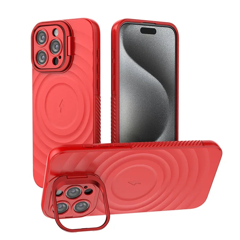 Magsafe Charging Case For iPhone16/15/14/13 Pro/Plus/ProMax Silicone Shockproof Stand Funda With Stronger Magnetic Attraction