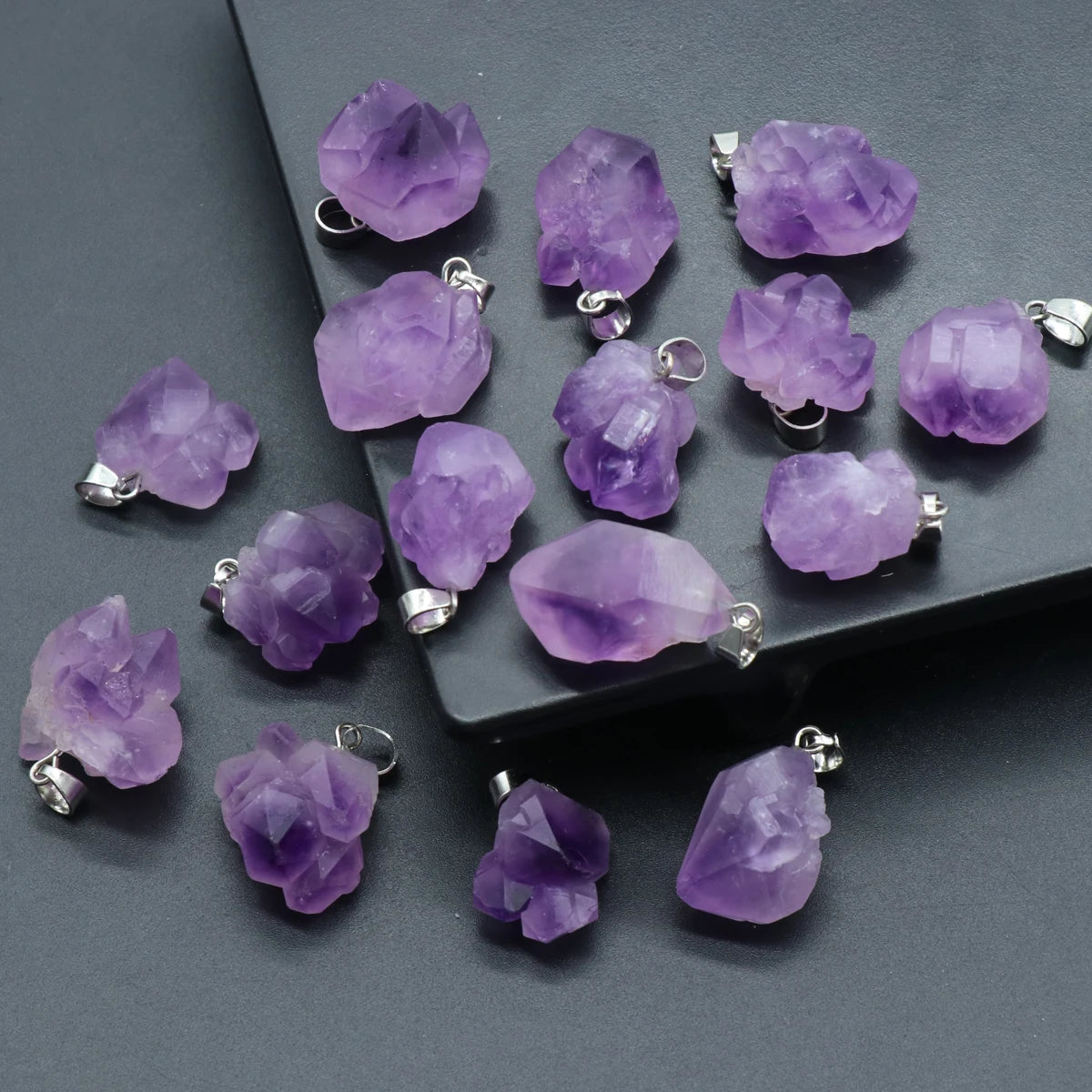 5pc Natural Stone Pendants Irregular Amethysts Crystal Charms for Jewelry Making Diy Women Necklace Earring Reiki Healing Gifts