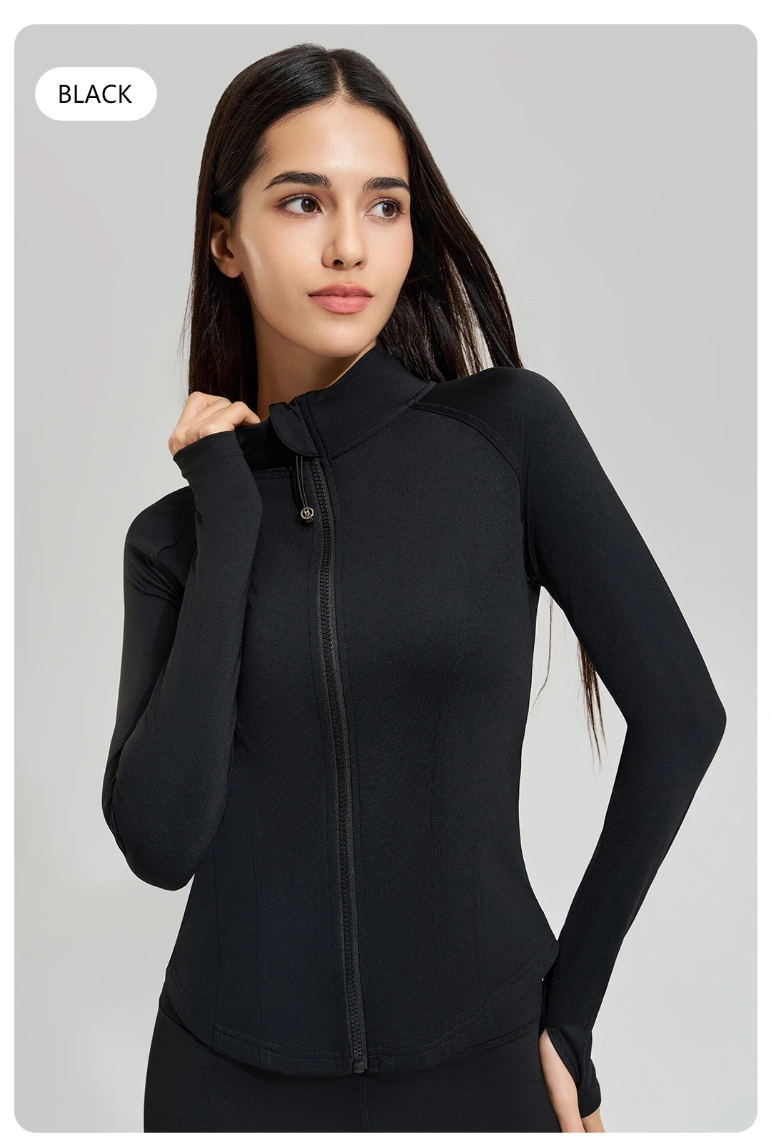 Exercise jacket yoga fitness clothing long-sleeved women four seasons running fast dry tight tops gym yoga jacket